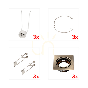 Set de corpuri de iluminat pentru tavan Cristaldream, 3xGU10, Max. 50 W, patină metalică, 8,3 cm small 3
