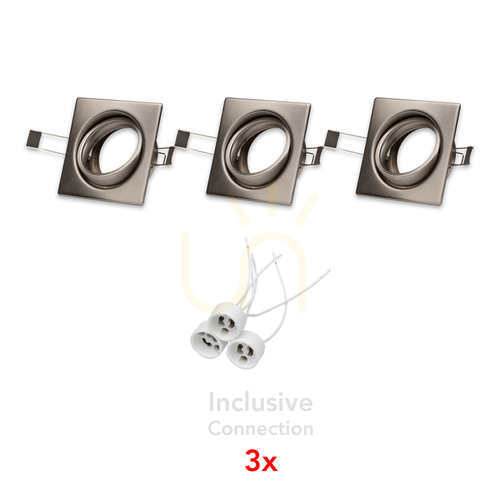 Verifica Set de spoturi de tavan Cristaldream, 3xGU10, Max. 50 W, metal satinat, 8,3 cm