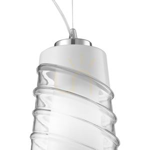 Lampa suspendată Crister, 1xE27, Max. 60 W, metal cromat/abat-jour din sticlă transparentă, Ø 18 cm small 1