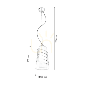 Lampa suspendată Crister, 1xE27, Max. 60 W, metal cromat/abat-jour din sticlă transparentă, Ø 18 cm small 4