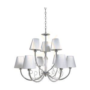 Candelabru Cubana, 9xE14, Max. 40 W, metal cromat/argintiu, abajur cu diametrul de 74 cm small 0