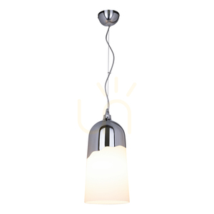 Lampa suspendată Daga, 1xE27, Max. 60 W, metal cromat/abat-jour din sticlă albă, Ø 18 cm small 1