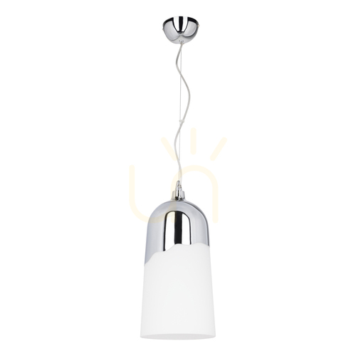 Verifica Lampa suspendată Daga, 1xE27, Max. 60 W, metal cromat/abat-jour din sticlă albă, Ø 18 cm