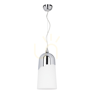 Lampa suspendată Daga, 1xE27, Max. 60 W, metal cromat/abat-jour din sticlă albă, Ø 18 cm small 0