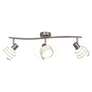 Lampa de tavan Daria, 3xE14, Max. 40 W, metal satinat/alb, abajur din sticlă, 74 cm small 1