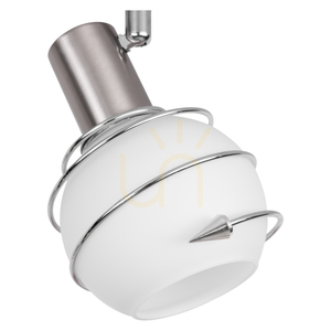 Lampa de tavan Daria, 3xE14, Max. 40 W, metal satinat/alb, abajur din sticlă, 74 cm small 2