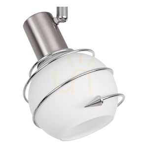 Lampa de tavan Daria, 4xE14, Max. 40 W, metal satinat/alb, abajur din sticlă, 85 cm small 2