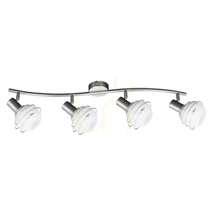 Lampa de tavan Daria, 4xE14, Max. 40 W, metal satinat/alb, abajur din sticlă, 85 cm small 0