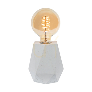 Lampa de masă Diamant, 1xE27, Max. 25 W, beton alb/cablu din PVC negru, Ø 12 cm small 1