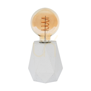 Lampa de masă Diamant, 1xE27, Max. 25 W, beton alb/cablu din PVC negru, Ø 12 cm small 0