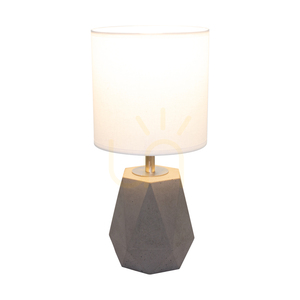 Lampa de masă Diamant, 1xE27, Max. 25 W, gri beton/cablu din PVC negru/abat-jour alb, Ø 17 cm small 2