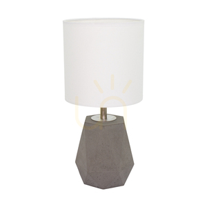 Lampa de masă Diamant, 1xE27, Max. 25 W, gri beton/cablu din PVC negru/abat-jour alb, Ø 17 cm small 0