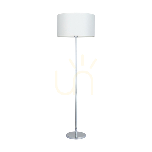 Verifica Lampa de podea Dove, 1xE27, Max. 60 W, metal cromat / cablu din PVC transparent / abajur alb, Ø 50 cm