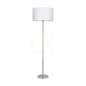 Lampa de podea Dove, 1xE27, Max. 60 W, metal cromat / cablu din PVC transparent / abajur alb, Ø 50 cm small 0