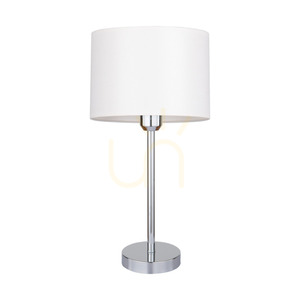 Lampa de masă Dove, 1xE27, Max. 40 W, metal cromat / cablu din PVC transparent / abajur alb, Ø 25 cm small 0