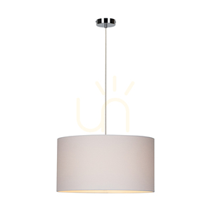 Lampă suspendată Dove, 1xE27, Max. 60 W, metal cromat / cablu din PVC transparent / abajur alb, Ø 50 cm small 1