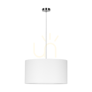 Lampă suspendată Dove, 1xE27, Max. 60 W, metal cromat / cablu din PVC transparent / abajur alb, Ø 50 cm small 0