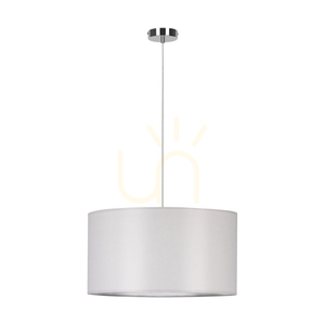 Lampă suspendată Dove, 1xE27, Max. 60 W, metal cromat / cablu din PVC transparent / abajur gri, Ø 50 cm small 0