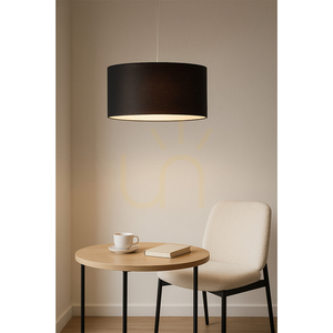 Lampă suspendată Dove, 1xE27, Max. 60 W, metal negru / cablu din PVC transparent / abajur negru, Ø 50 cm small 1