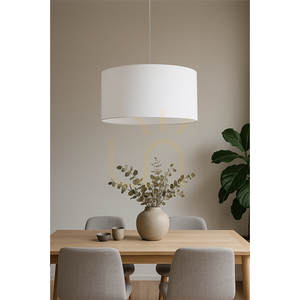Lampă suspendată Dove 1xE27 Max. 60 W, stejar uleiat / cablu din PVC transparent / abajur alb, Ø 50 cm small 2