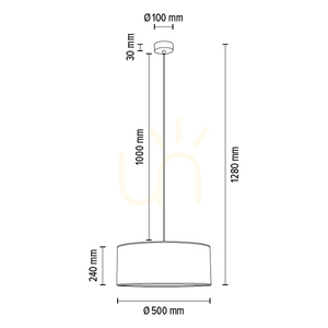 Lampă suspendată Dove 1xE27 Max. 60 W, stejar uleiat / cablu din PVC transparent / abajur alb, Ø 50 cm small 3