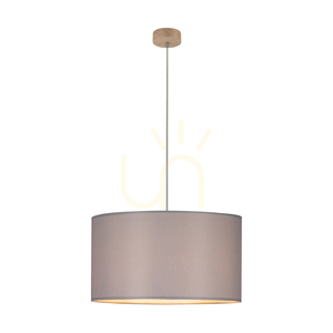 Lampă suspendată Dove 1xE27 Max. 60 W, stejar uleiat / cablu din PVC transparent / abajur gri, Ø 50 cm small 1