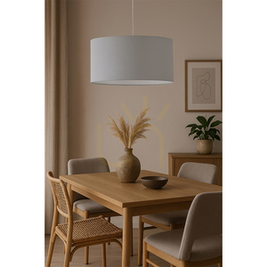 Lampă suspendată Dove 1xE27 Max. 60 W, stejar uleiat / cablu din PVC transparent / abajur gri, Ø 50 cm small 2