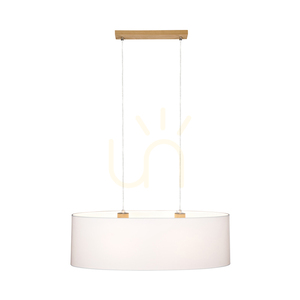 Lampa suspendată Dove 2xE27 Max. 40 W, stejar uleiat / cablu din PVC transparent / abajur alb, 80 cm small 1
