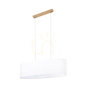Lampa suspendată Dove 2xE27 Max. 40 W, stejar uleiat / cablu din PVC transparent / abajur alb, 80 cm small 2