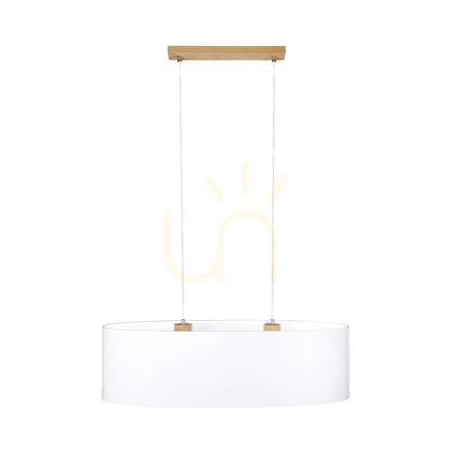 Verifica Lampa suspendată Dove 2xE27 Max. 40 W, stejar uleiat / cablu din PVC transparent / abajur alb, 80 cm
