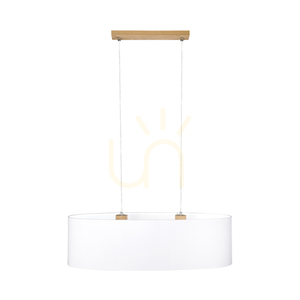 Lampa suspendată Dove 2xE27 Max. 40 W, stejar uleiat / cablu din PVC transparent / abajur alb, 80 cm small 0
