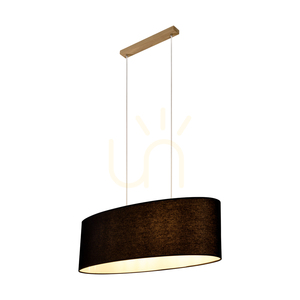 Lampa suspendată Dove 2xE27 Max. 40 W, stejar lăcuit/cablu din PVC transparent/abat-jour negru, 80 cm small 3