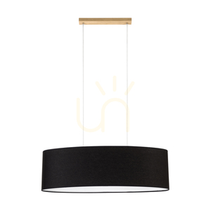 Lampa suspendată Dove 2xE27 Max. 40 W, stejar lăcuit/cablu din PVC transparent/abat-jour negru, 80 cm small 4