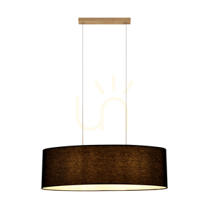 Lampa suspendată Dove 2xE27 Max. 40 W, stejar lăcuit/cablu din PVC transparent/abat-jour negru, 80 cm small 5
