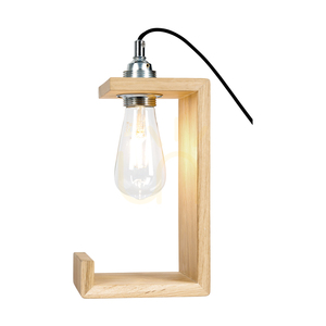 Lampa de masă Elle, 1xE27, Max. 15 W, stejar uleiat/negru, cablu împletit, 15 cm small 2