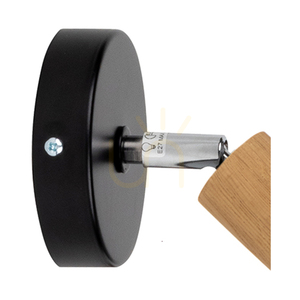 Aplică de perete Elmin 1xE27 Max. 25 W, stejar lustruit cu ulei/metal negru/metal cromat, 14 cm small 1