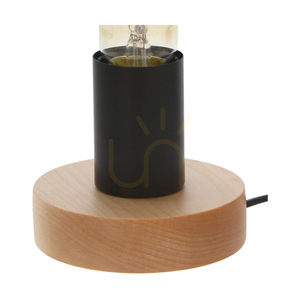 Lampa de masă Enar, 1xE27, Max. 25 W, mesteacăn/metal negru/cablu din PVC negru, Ø 10 cm small 1