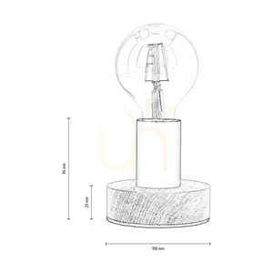 Lampa de masă Enar, 1xE27, Max. 25 W, mesteacăn/metal negru/cablu din PVC negru, Ø 10 cm small 2