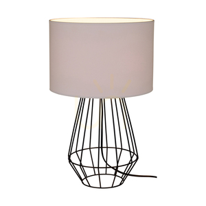 Lampa de masă Endorfina, 1xE27, Max. 60 W, metal negru/cablu din PVC negru/abat-jour alb, Ø 30 cm small 1