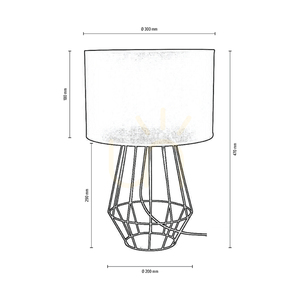 Lampa de masă Endorfina, 1xE27, Max. 60 W, metal negru/cablu din PVC negru/abat-jour negru, Ø 30 cm small 3