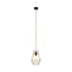 Lampa suspendată Endorfina, 1xE27, Max. 60 W, metal negru/cablu din PVC negru, Ø 21 cm small 1