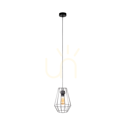 Verifica Lampa suspendată Endorfina, 1xE27, Max. 60 W, metal negru/cablu din PVC negru, Ø 21 cm