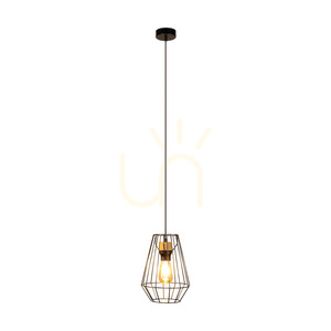 Lampa suspendată Endorfina 1xE27 Max. 60 W, stejar tratat cu ulei/metal negru/cablu din PVC negru, Ø 21 cm small 1