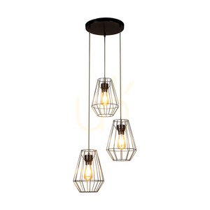 Lampa suspendată Endorfina, 3xE27, Max. 60 W, metal negru/cablu din PVC negru, Ø 45 cm small 1