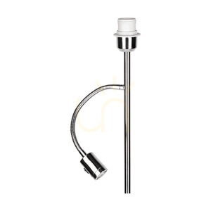 Lampa de podea Eros, 1xE27 (Max.. 60 W), 1x LED 3000 K 3 W, metal cromat/cablu din PVC transparent/abat-jour negru Ø 40 cm small 1
