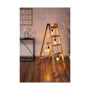 Lampa de podea Eskalo, 4xE27, Max. LED de 15 W, pin vopsit în maro / metal negru / cablu din PVC negru, 82 cm small 3