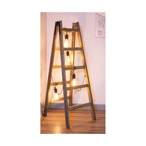 Lampa de podea Eskalo, 4xE27, Max. LED de 15 W, pin vopsit în nuanță de nuc / metal negru / cablu din PVC negru, 82 cm small 3