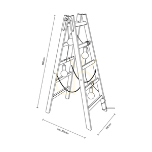 Lampa de podea Eskalo, 4xE27, Max. LED de 15 W, pin vopsit în nuanță de nuc / metal negru / cablu din PVC negru, 82 cm small 4