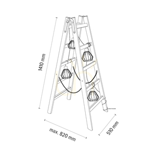 Lampa de podea Eskalo, 4xE27, Max. LED de 15 W, pin vopsit (nuc)/cablu din PVC negru/abat-jour metalic negru, 82 cm small 4