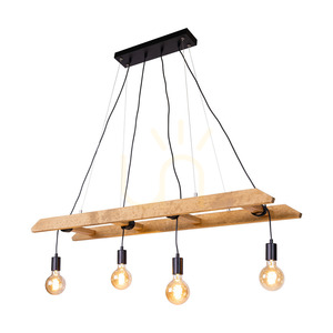 Lampa suspendată Eskalo 4xE27, Max. 60 W, pin vopsit în maro / metal negru / cablu din PVC negru, 123,5 cm small 1